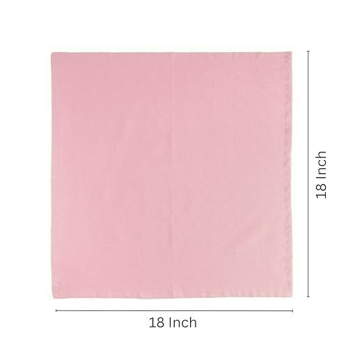 Image of FINGERCRAFT Table Napkins 18x18 Inches Set of 6 Cotton Linen Blend Fabric Dinner Cloth Napkins Washable and Reusable, Good Absorbency for Home, Parties, Hotels (Pastel Pink)