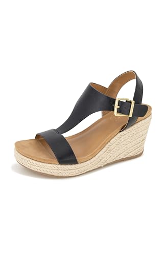 Kenneth cole REACTION Women's Card Wedge Sandal, Black,...