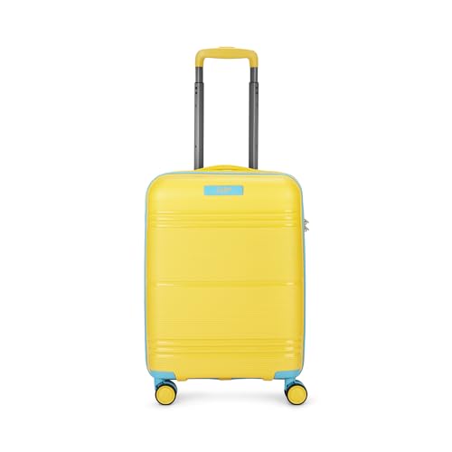 Image of Skybags Cabin Paratrip Hardshell Luggage (55 Cm) | Polypropylene Luggage 4 Wheel Inline Trolley Bag with 8 Wheels | Bumblebee | Unisex, Small, Yellow