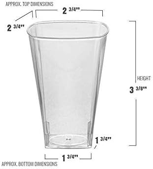 Clear Square Plastic Cups - 8 oz. (Pack of 14) - Versatile & Elegant Design, Perfect for Parties, Gatherings & Everyday Use - Image 3