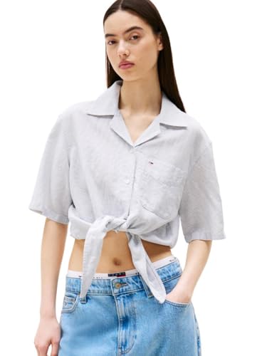Chemise courte en lin avec noeud devant femme Tommy Jeans mode ete