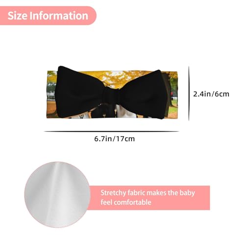 Baby Bow Headband Leaves With Dogs Printing Soft, Skin-Friendly For Newborns 0-6 Months, For Baby Girls3