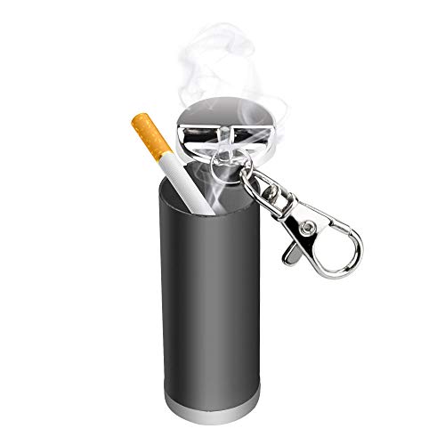 HTIANC Cenicero Cenicero Cenicero Cenicero Cenicero Portátil Inodoro Cenicero Mini Cápsula Negro Cenicero de viaje para llevar de viaje