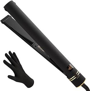 Hot Tools Pro Artist Black Gold Evolve Ionic Salon Hair Flat Iron | Long-Lasting Finish for Straightening Hair, (1-1/4 in)