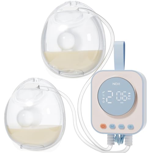 Image of NCVI Hands Free Wearable Breast Pump 8123, Portable Double Electric Pump, Combined with Strong Motor and Wearable Cups, 4 Modes 9 Levels, 21/24/28mm, Breastfeeding Pump with Lightweight, Low Noise