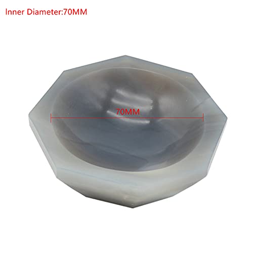 Mortier D'Agate Naturelle 70mm Avec Pilon - Résistant à L'Usure Pour Laboratoire Et Broyage
