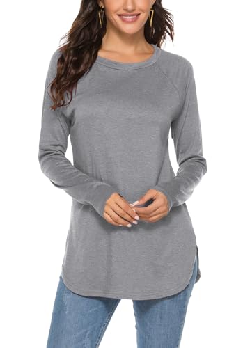 Newchoice Fall Outfits for Women 2025 Trendy Long Sleeve Shirts Longline Tees To Wear...