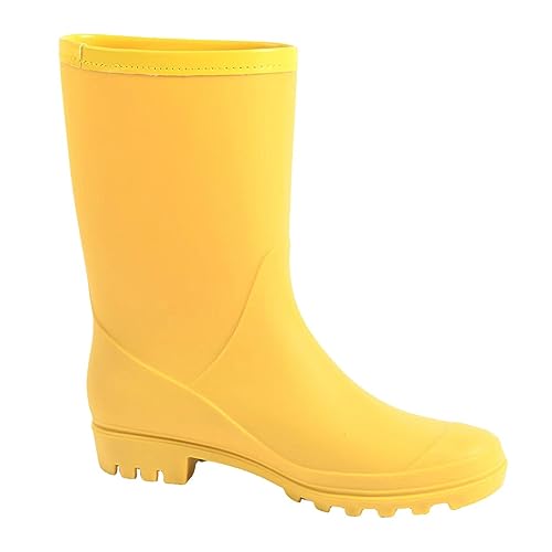 Women's Mid Calf Rain Boots Waterproof Fashion Garden Shoes Anti-slipping Rainboots For Women Comfortable Insole Light Rain Shoes