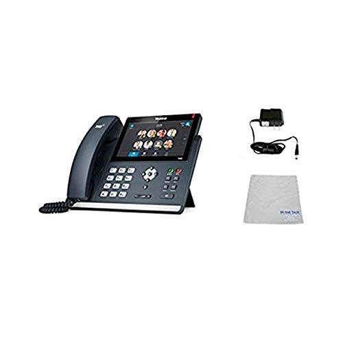 Global Teck Bundle of Yealink T41S Skype for Business SIP POE Office Phone Includes Power Supply, Microfiber Cloth, Requires VoIP Service - Fuze, Vonage, Ring Central, 8x8, Mitel or Cloud Services