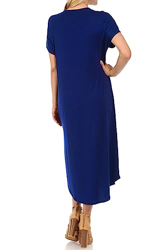 Image of iconic luxe Women's A Line Short Sleeve T Shirt Midi Dress Summer Casual