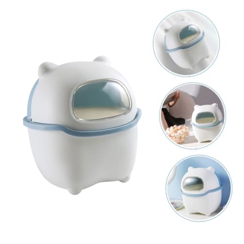 Papelera de Escritorio Mini Rectangular Plástico Azul miniatura 6