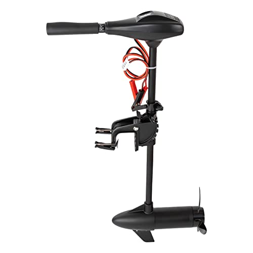 Moteur électrique pour bateaux - Moteur de pêche à la traîne réglable de 58 lb avec moteur en cuivre, haute efficacité, 10 km/h, 12 V, pince de batterie...