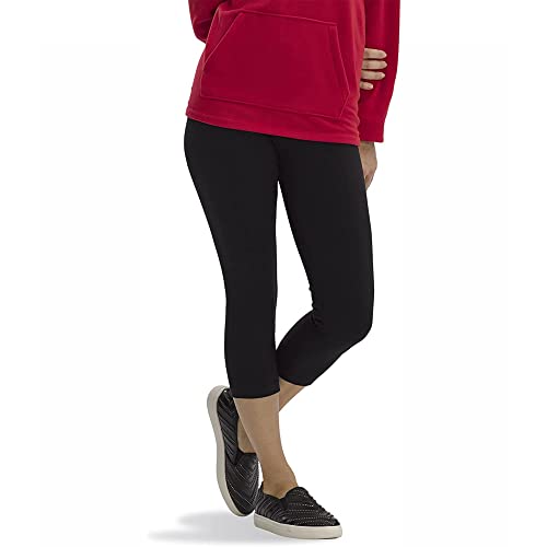 No Nonsense Women's Cotton Capri Legging with Wide Waistband