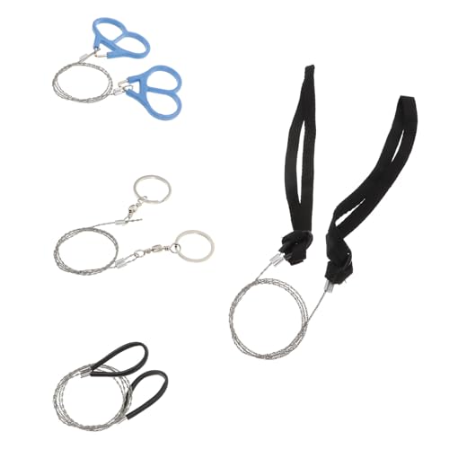 INOOMP 4 Piezas Motosierra de Supervivencia de Alambre Profesionales Acero Inoxidable Resistente Portátil Flexible para Senderismo Camping Caza y Actividades al Aire Libre