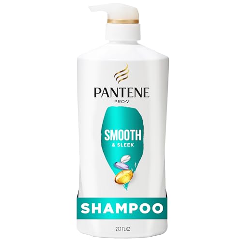 Pantene Shampoo Smooth and Sleek - Pro-V Nutrients Frizz Control with Antioxidants Nourishing for All Hair Types - Curly Dry Color-Treated 27.7 Fl Oz
