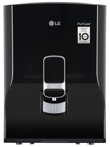 Image of LG RO Water Purifier | 8L Storage Airtight Stainless Steel Tank | Multi Stage Filtration | Wall Mount | Suitable for all Water Sources, WW132NF, Black