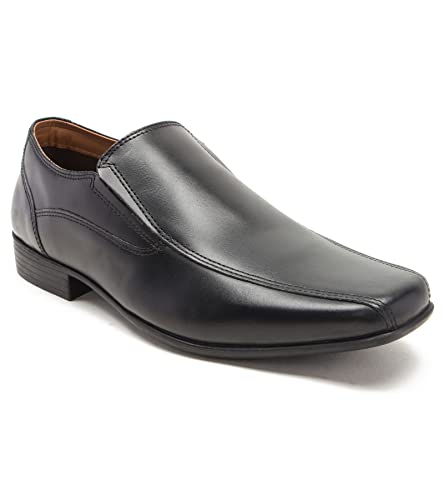 Thomas Crick Men's 'Moray' Slip-on Shoes, Classic, Timeless and Durable Formal Shoes with a Smart and Sleek Upper, Crafted with Premium Quality Leather (Black/Tan)