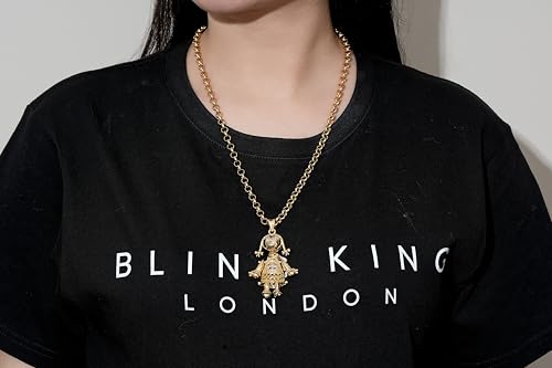 5mm Gold & Silver Rag Doll Pendant Belcher Chain Necklace, 22-24 Inch, PVD Gold & Silver Plated – Bling King London