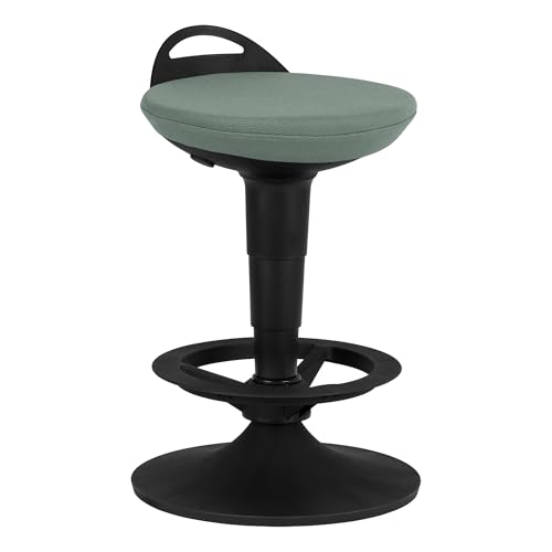 Image of Adjustable-Height Padded Lab Stool - Faded Denim