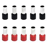 Teansic 100 Pcs AWG1 Wire Ferrules Terminals,Insulated E50-20 Ferrule Cord Pin End Connectors for Car Audio，Electric, Industrial(50mm²)