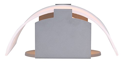 Image of Modern 1-Light Wall Sconce, Grey with Flat Opal Glass, 7 Inch, Ambient Accent Lighting, Floating Wall Mounted Light for Hallway, Bathroom, Dining Room, Bedroom, Easy Install, 60W Type A Compatible
