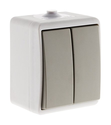 Zenitech Va et Vient Double IP54 - - Gris Clair