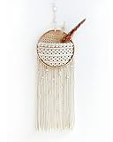 OCIOLI Macrame Wall Hanging Macrame Wall Decor Boho Decor Wall Macrame with Wood Beads Decor for Bed