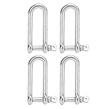 4 個のステンレス鋼長くする U タイプシャックル U スリングネジワイヤーロープリフティングバックル (ワールドカップ)