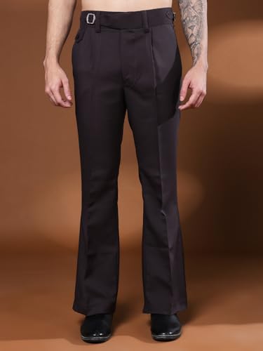 Image of Gurkha Pants for Men | Trouser for Men | Formal Pant | Single Buckle | Bell Bottom Trouser High Waist Pleated Casual Trousers | Flared Bottom Leg Pants for Office Smart Casual Travel Party