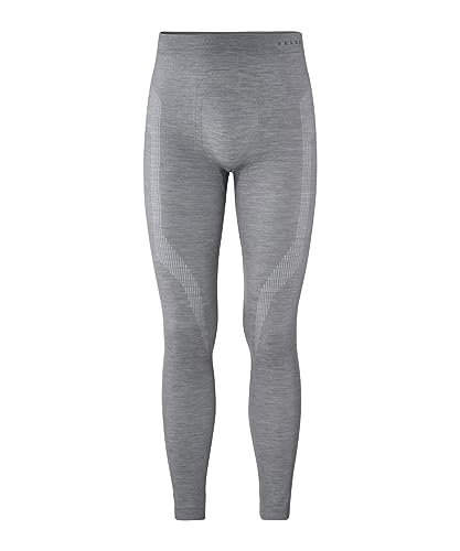 FALKE Herren Baselayer-Hose Wool-Tech Long M Ti Wolle Funktionsmaterial schnelltrocknend 1 Stück, Grau Grey-Heather 3757, S – Ansicht 3