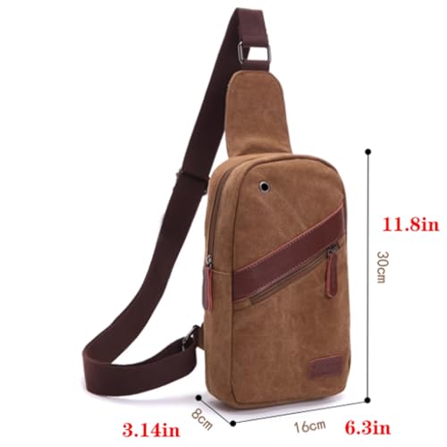 Men Waist Bag, Waterproof Casual Shoulder Bag, Canvas, Multi Pocket, Vintage Crossbody Bag, for Work Business Office Travel2