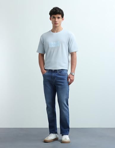 Image of Flying Machine Men's Slim Tapered Fit Jeans| Solid | Mid Rise | Stretchable | Jeans for Man