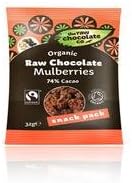 (Pack Of 12) The Raw Chocolate Company Ltd - Raw Chocolate Mulberries Snack Pack - (28g)