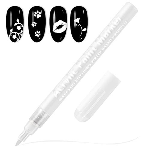 EBANKU White Nail Art Pens French Manicure Pen 0.7MM Quick-Drying