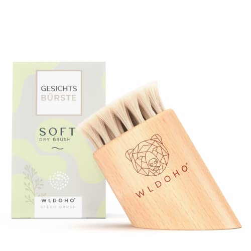 WLDOHO® Gesichtsbürste aus 100% Naturborsten I Trockenbürsten Massage I Gesichtsreinigungsbürste aus Zertifiziertem Buchenholz I Fördert nachhaltig die Gesundheit der Haut Cover