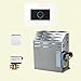 Mr.Steam eSeries MSSUPER3EC1 15kW Steam Bath Generator at 240V with iSteam 3 Touch Screen Control in White with matching AromaSteam iSteam SteamHead, and AutoFlush (max 482 cubic feet)