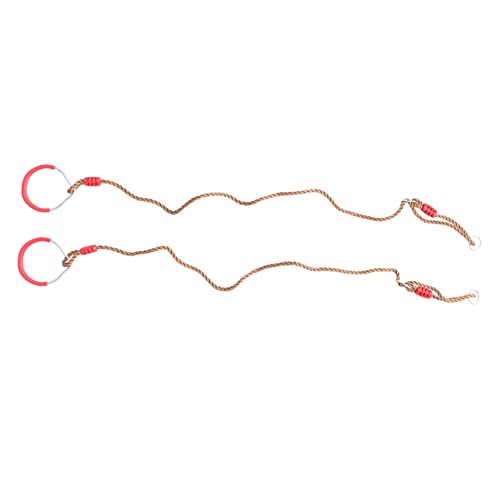 Mikikit 1 Pair Fitness Gym Rings Gymnastic Pull-up Rings for Upper Body Strength Training Adjustable Height Sports Workout Accessories for Men Women