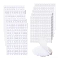 RhiVrillion Punti Adesivi Rotondi 10 mm, 1080 Pezzi, Gancio e Anello Nastro Puntini Auto Adesivo, per Foto, DIY Artigianato ecc