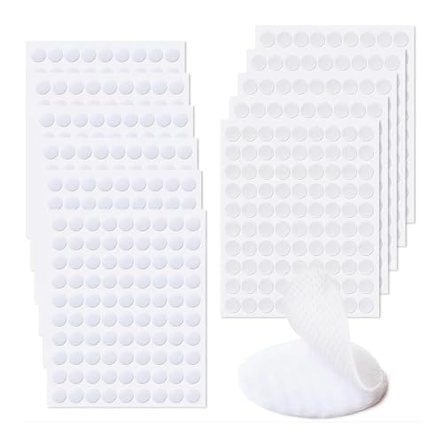 RhiVrillion Punti Adesivi Rotondi 10 mm, 1080 Pezzi, Gancio e Anello Nastro Puntini Auto Adesivo, per Foto, DIY Artigianato ecc