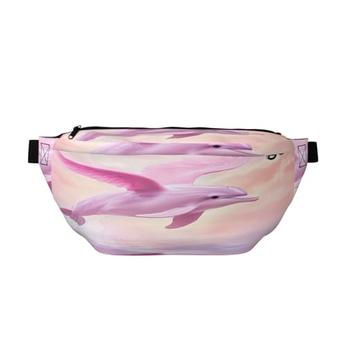Flying Winged Dolphin Fanny Pack For Women Man, Waist Belt Bag Crossbody For Sports Travel Hiking Running Jogging