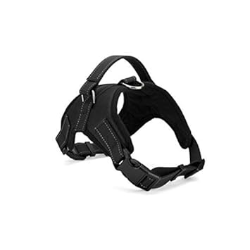 PSK PET MART Oxford Cloth Dog Harness Adjustable Pet Harness Outdoor Pet Vest for Medium Large Dog- Size XL (Black)
