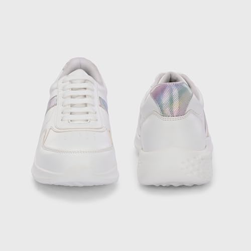 Image of Centrino Womens Casual Shoes | Colorblock Sneakers with Ultra Soft Cushion Lace-Up Shoes All-Day Comfort | Trendy & Lightweight Design | Low Top Flat Sole (7617)