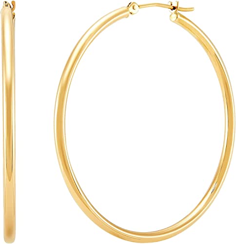 14K Gold Plated Hoop Earrings for Women Big Huggie Hoop Earrings Large Gold Hoop Earrings Bold and Eye-Catching Style Oversized Gold Earrings