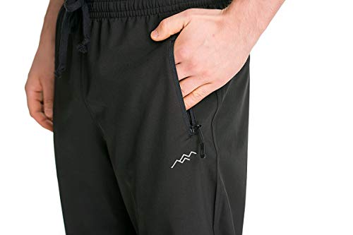 TRAILSIDE SUPPLY CO. Mens Lightweight Track Pants,Stretchy Pants with Zipper Pockets,Loose Fit4