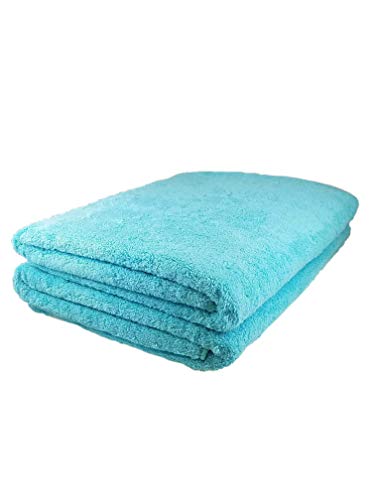 MojaFiber-Plush Microfiber Luxury Bath Towel-Fast Drying Ultra Absorbent Soft- Great for Bath Shower Sports Outdoor Travel Gym Swimming and Fitness - Measures 27" x 47" Towel Set, 2 Pieces (Blue)