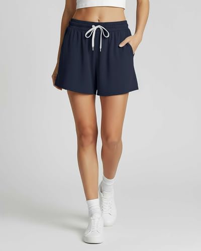 Image of Real Essentials 3 Pack: Womens Ultra-Soft Athletic Lounge Casual Sweat Shorts with Pockets (Available in Plus Size)