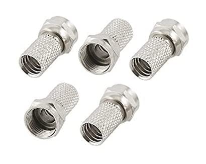 SP Electron RG6 F Connector (Pack of 5) - Gold, Waterproof, Outdoor, Compatible with Satellite Dish, Cable TV Box