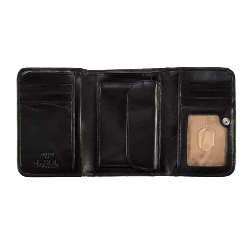 Tony Perotti Italian Men's Wallet With Coin Pocket - Trifold Wallets for Men With Change Pocket - Eco-Friendly Tanned Full Grain Leather Wallet Made in Italy
