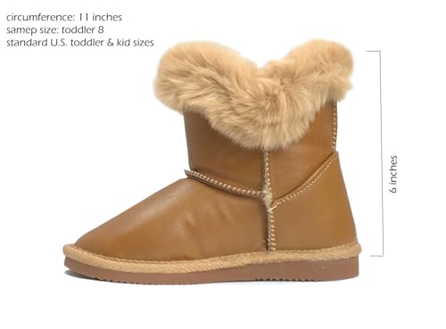 Image of REDVOLUTION Kids Boots Toddler Girls Cute Butterfly Bow | PomPom PU leather Boot (Toddler /Small Kid)