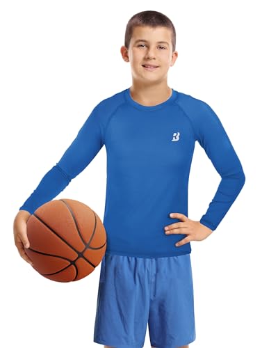 Roadbox Boys Youth Compression Shirts - Long Sleeve Athletic Undershirt Kids Quick Dry Base Layers for Baseball Soccer Football3